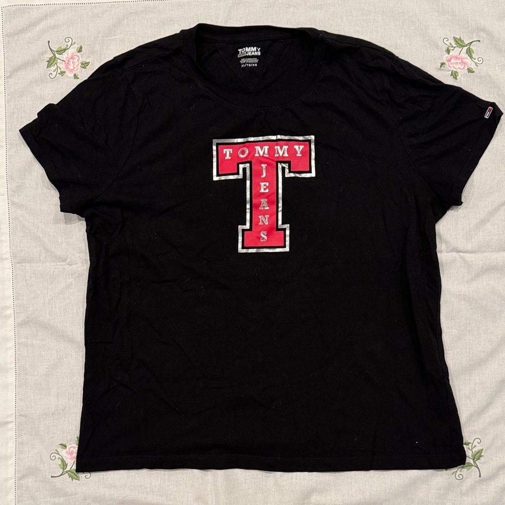 Tommy Hilfiger Black T-Shirt with White Logo